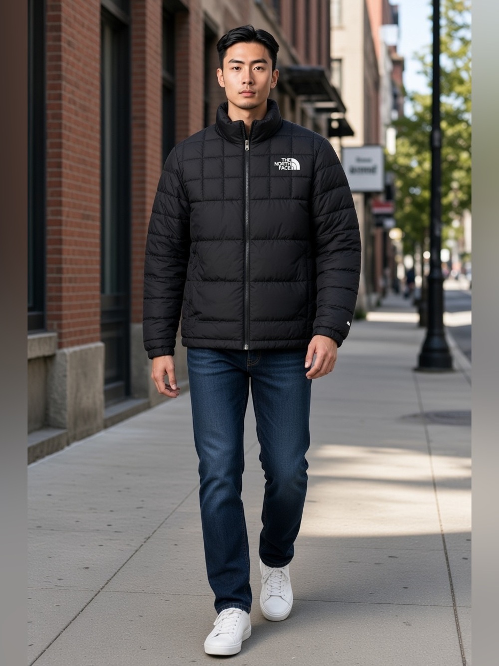 The North Face ThermoBall Eco Insulated Puffer Jacket Black Full Zip